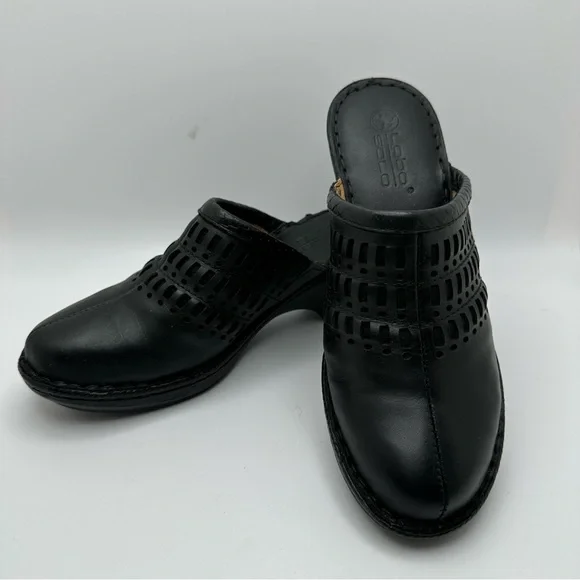 LOBO SOLO Asturias Black Clogs Mules Leather Sz 9M NIB - Picture 8 of 13